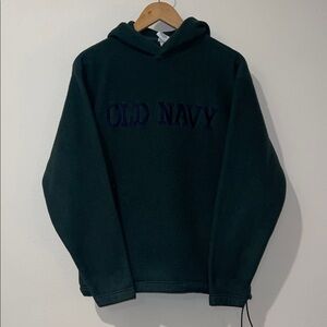 Old Navy Men's Dark Green Fleece Hoodie Sweater size M